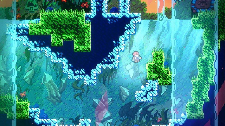 A screenshot from 2D platformer Celeste