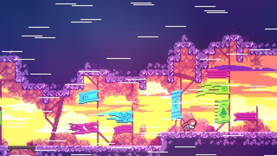 A screenshot from 2D platformer Celeste