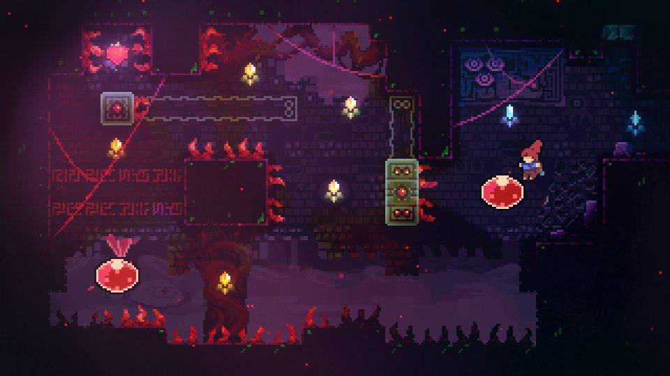 A screenshot from 2D platformer Celeste